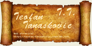 Teofan Tanasković vizit kartica